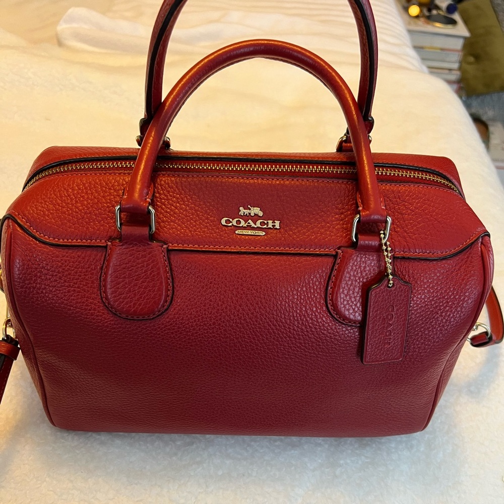 Coach Cherry Red Leather Shoulder Bag
